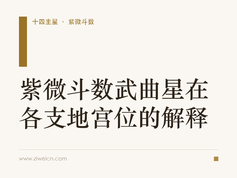 紫微斗数武曲星在各支地宫位的解释