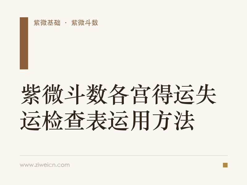 紫微斗数各宫得运失运检查表运用方法