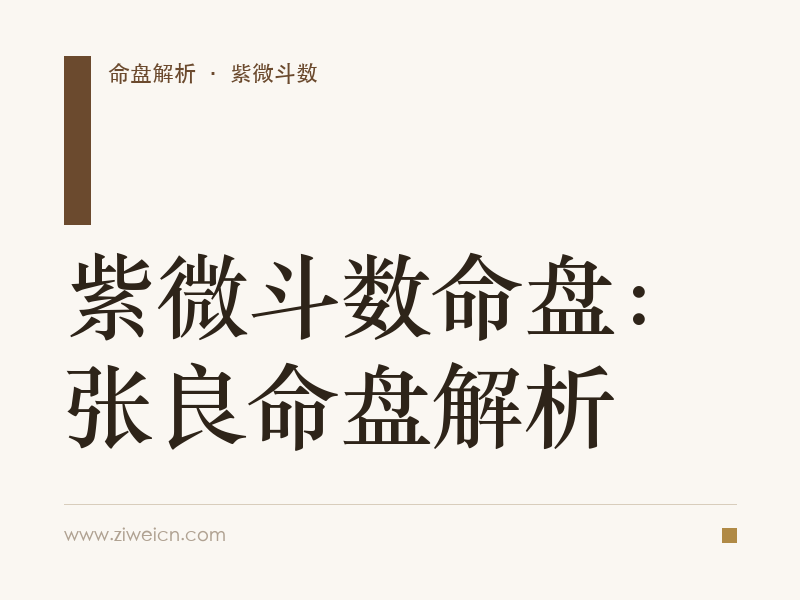 紫微斗数命盘：张良命盘解析
