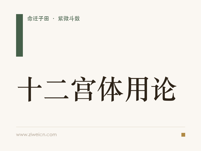 紫微斗数：十二宫体用论