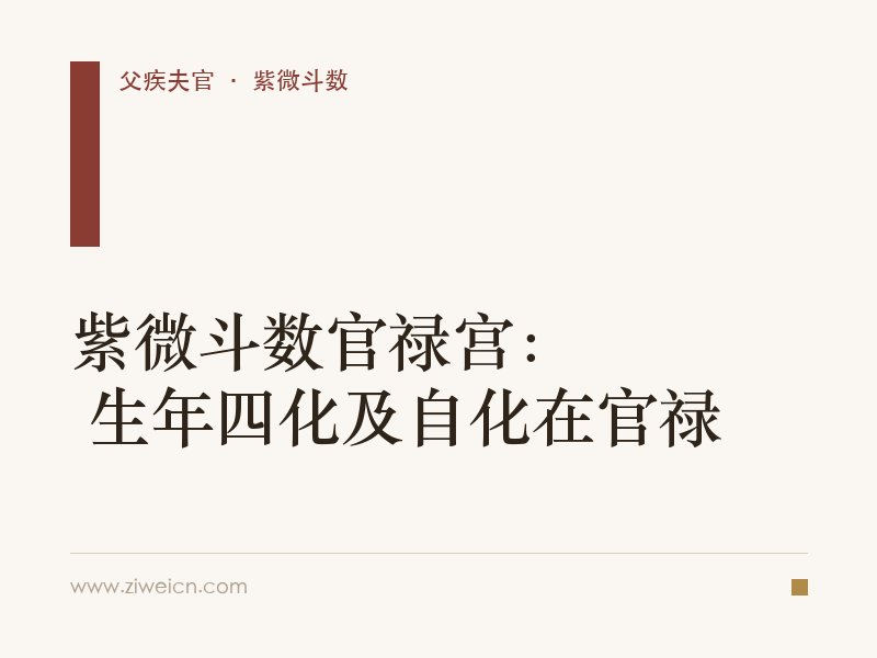 紫微斗数官禄宫： 生年四化及自化在官禄