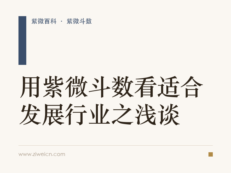 用紫微斗数看适合发展行业之浅谈