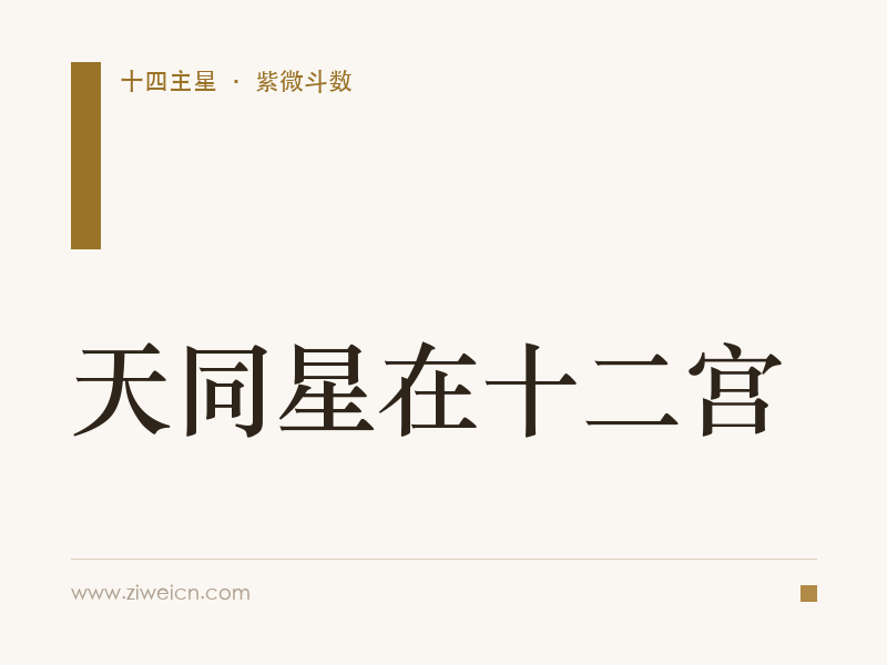 天同星在十二宫