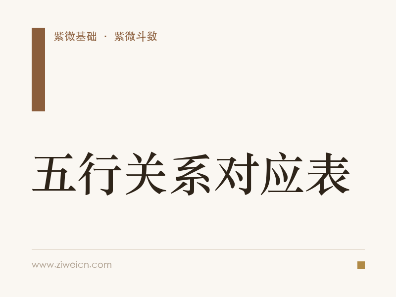 五行关系对应表