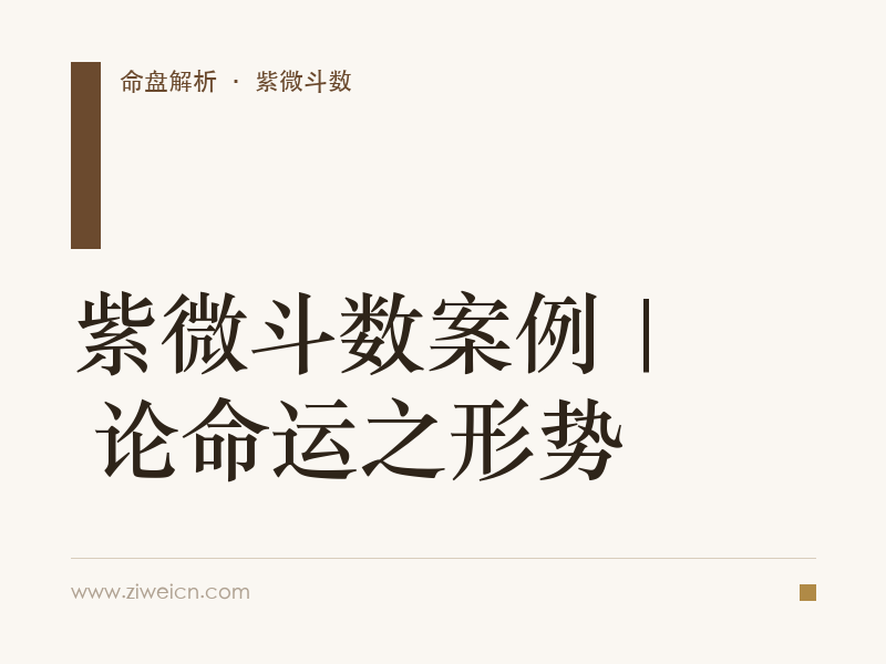紫微斗数案例 | 论命运之形势