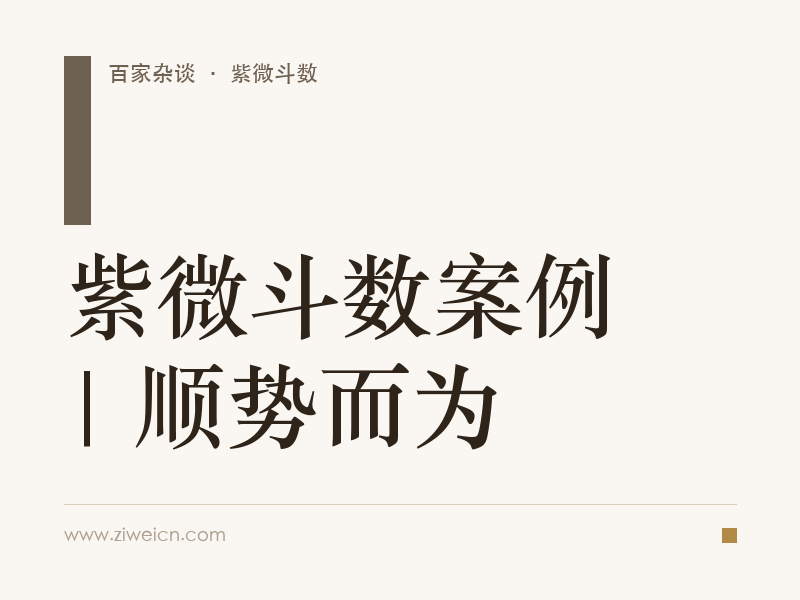 紫微斗数案例 | 顺势而为