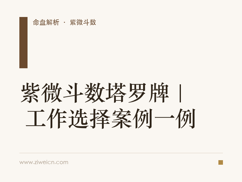 紫微斗数塔罗牌 | 工作选择案例一例