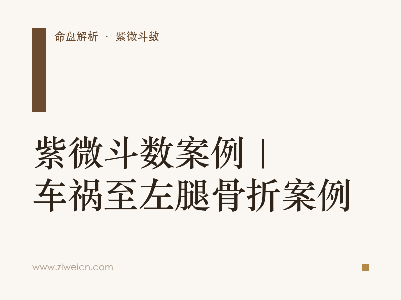 紫微斗数案例 | 车祸至左腿骨折案例