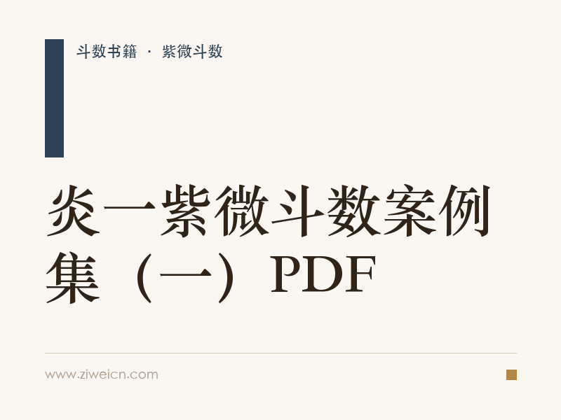 炎一紫微斗数案例集（一）PDF