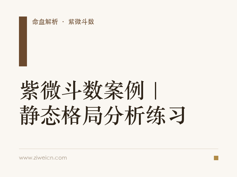 紫微斗数案例 | 静态格局分析练习
