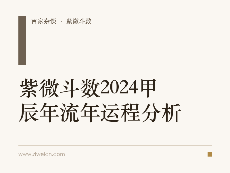 紫微斗数2024甲辰年流年运程分析